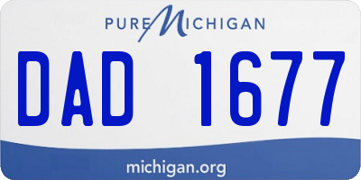 MI license plate DAD1677