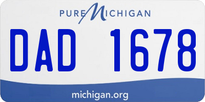 MI license plate DAD1678