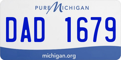 MI license plate DAD1679