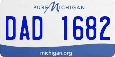 MI license plate DAD1682