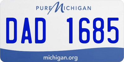 MI license plate DAD1685