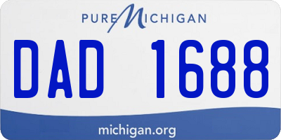 MI license plate DAD1688