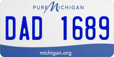 MI license plate DAD1689