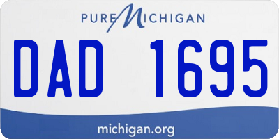 MI license plate DAD1695