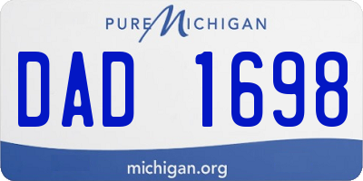 MI license plate DAD1698
