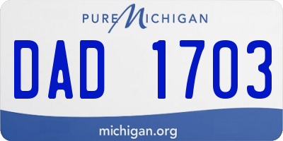 MI license plate DAD1703