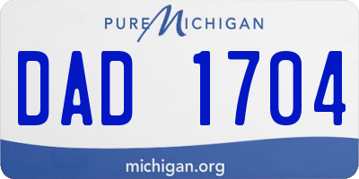 MI license plate DAD1704