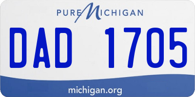 MI license plate DAD1705