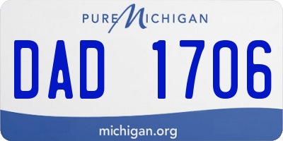 MI license plate DAD1706