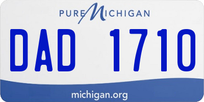 MI license plate DAD1710