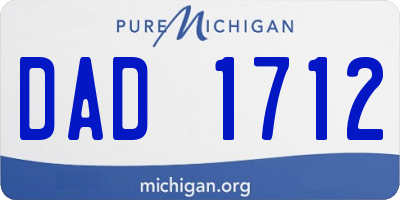 MI license plate DAD1712