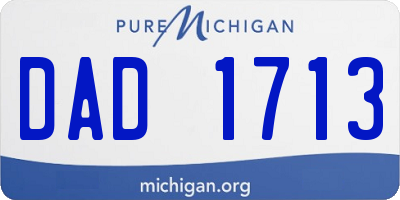 MI license plate DAD1713