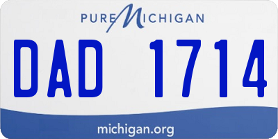 MI license plate DAD1714