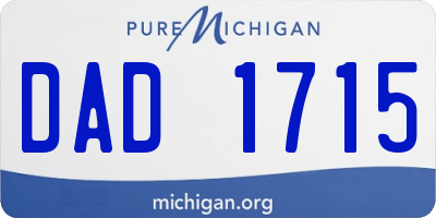 MI license plate DAD1715