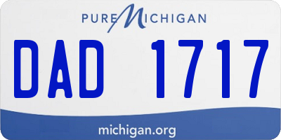 MI license plate DAD1717