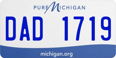 MI license plate DAD1719