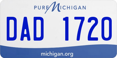 MI license plate DAD1720
