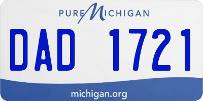 MI license plate DAD1721