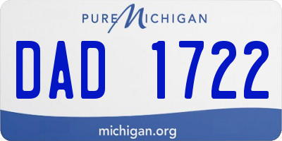 MI license plate DAD1722