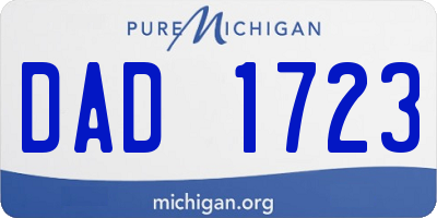 MI license plate DAD1723