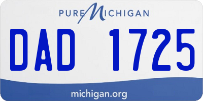 MI license plate DAD1725