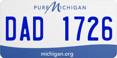 MI license plate DAD1726