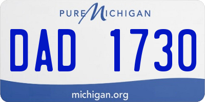 MI license plate DAD1730