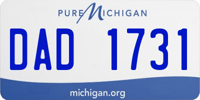MI license plate DAD1731