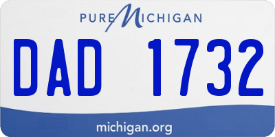 MI license plate DAD1732