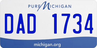 MI license plate DAD1734