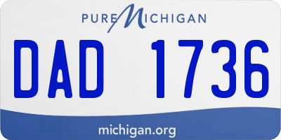 MI license plate DAD1736