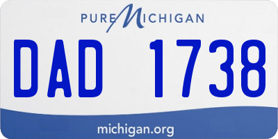 MI license plate DAD1738