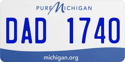 MI license plate DAD1740