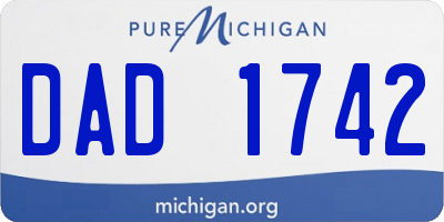 MI license plate DAD1742