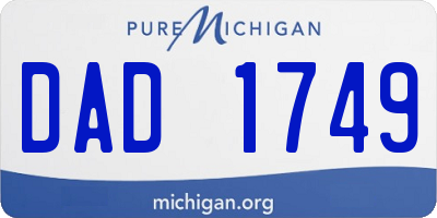 MI license plate DAD1749