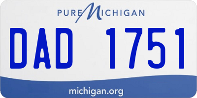 MI license plate DAD1751