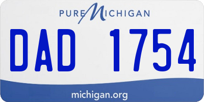 MI license plate DAD1754