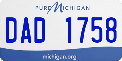 MI license plate DAD1758