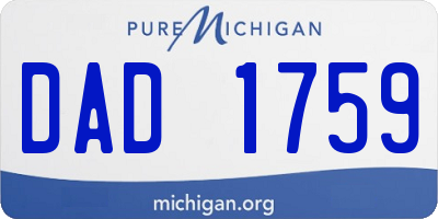 MI license plate DAD1759