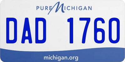 MI license plate DAD1760