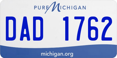 MI license plate DAD1762