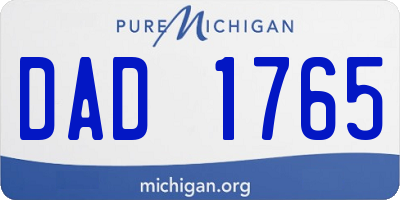 MI license plate DAD1765