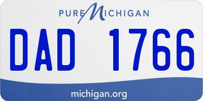 MI license plate DAD1766