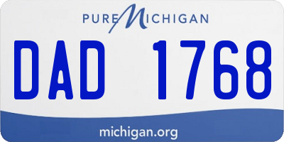 MI license plate DAD1768