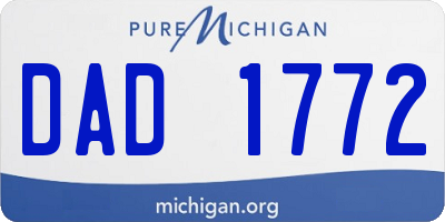 MI license plate DAD1772