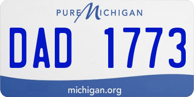 MI license plate DAD1773