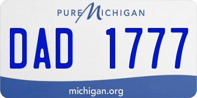 MI license plate DAD1777