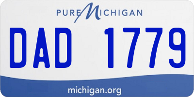 MI license plate DAD1779