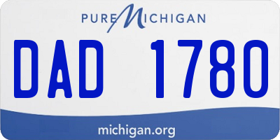 MI license plate DAD1780