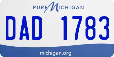 MI license plate DAD1783